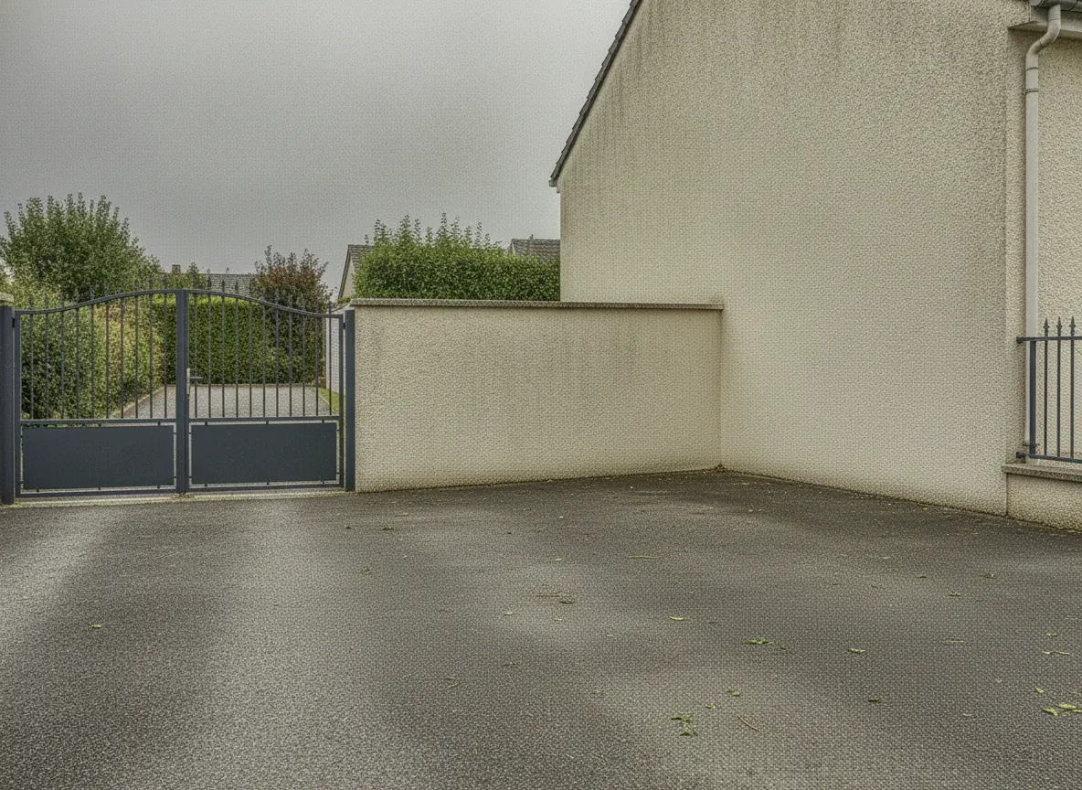 Allée et portail entièrement dégagés après évacuation des déchets verts à Beauvais