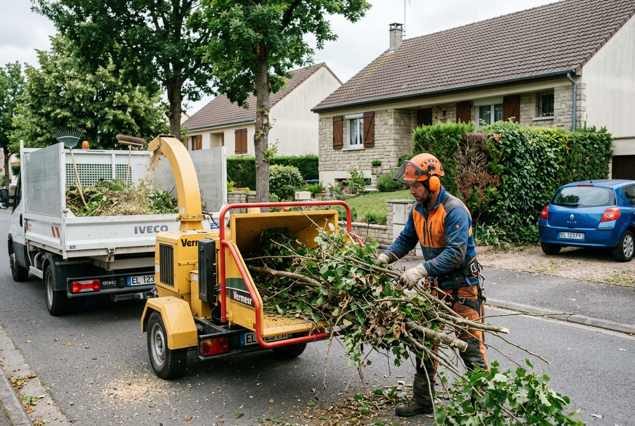 Broyage de branches et déchets verts à Bresles